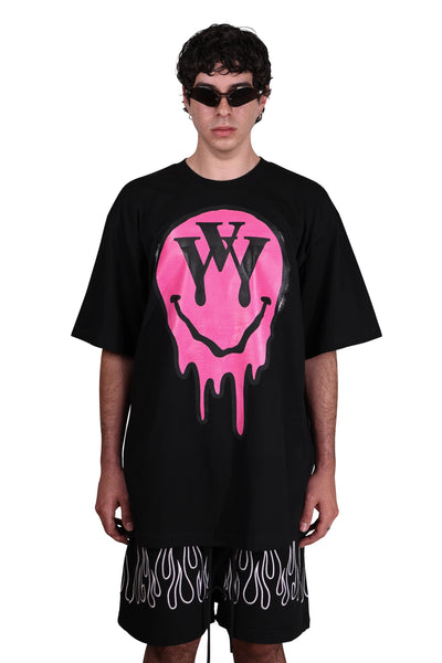 Ecstasy Pink Smiley Face Oversized T-shirt