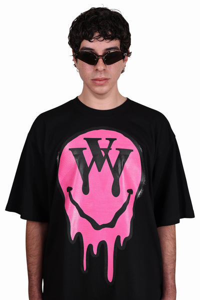 Ecstasy Pink Smiley Face Oversized T-shirt