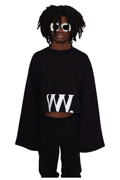 Cropped VVV Logo Crewneck Sweater