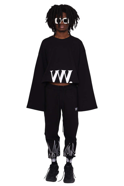 Cropped VVV Logo Crewneck Sweater