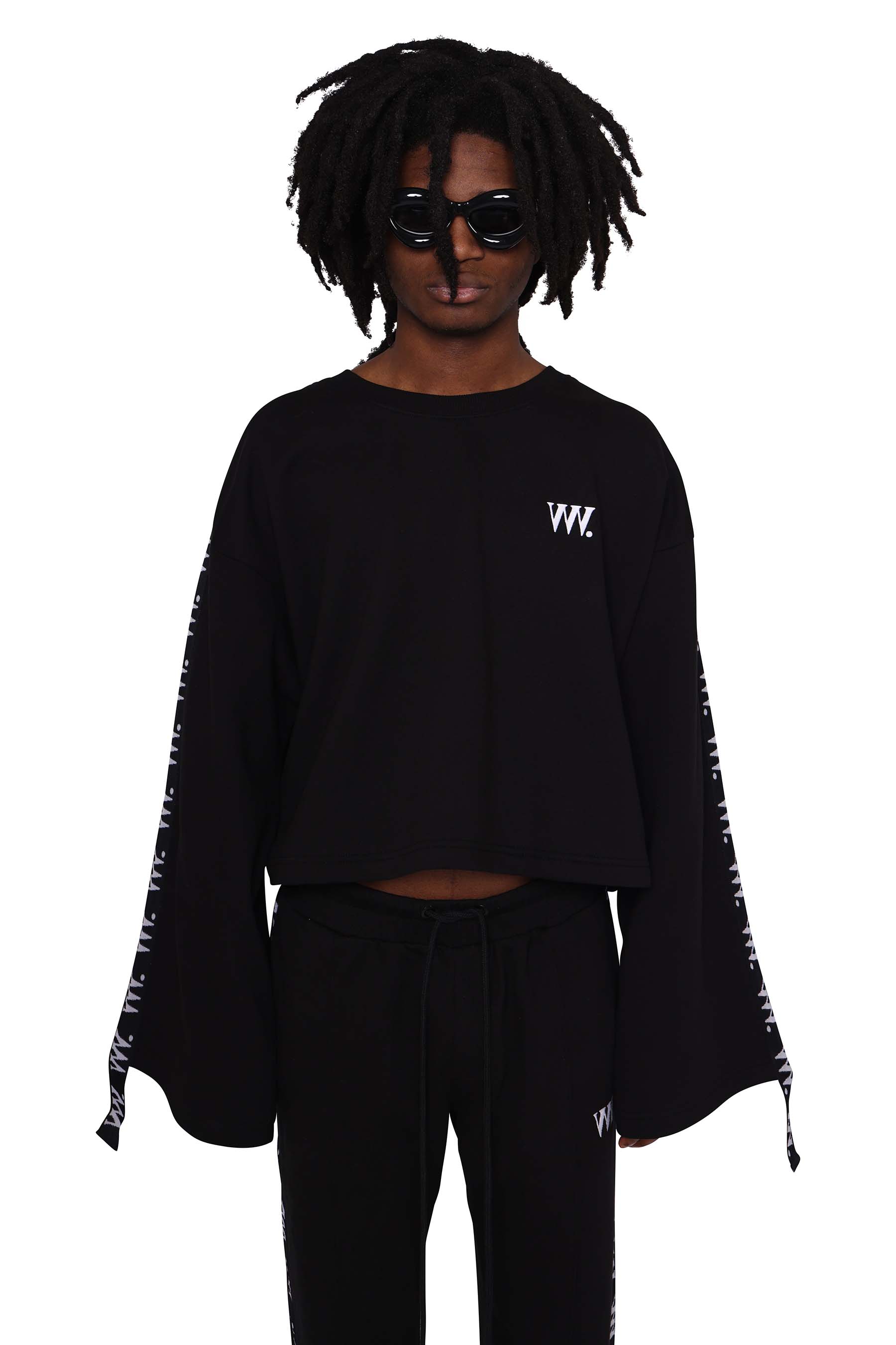 Cropped Tape Crewneck Sweater - VVV THE BRAND