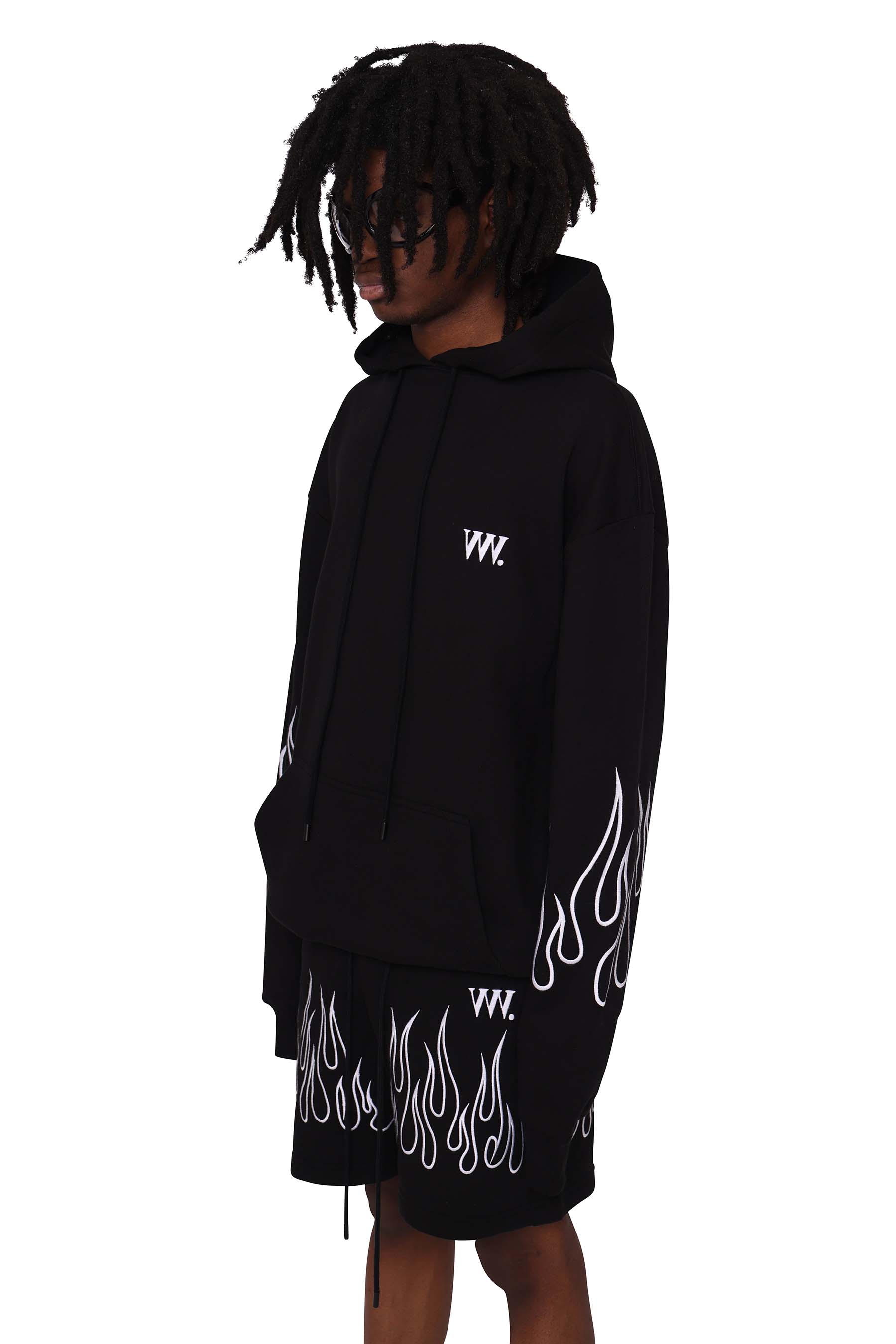 ☆FREEDOM☆ Powerhouse Flame Logo Overfit Hoodie Black PH24S Powerhouse Flame Logo Overfit Hoodie (Black) - 프리덤에슬레틱